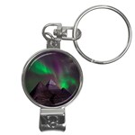 Fantasy Pyramid Mystic Space Aurora Nail Clippers Key Chain Front