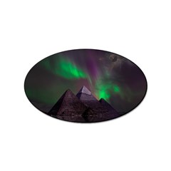 Fantasy Pyramid Mystic Space Aurora Sticker Oval (10 pack)