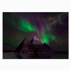 Fantasy Pyramid Mystic Space Aurora Large Glasses Cloth by Cowasu