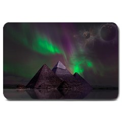 Fantasy Pyramid Mystic Space Aurora Large Doormat by Cowasu