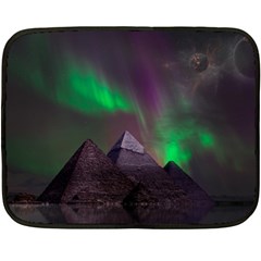 Fantasy Pyramid Mystic Space Aurora Two Sides Fleece Blanket (Mini)