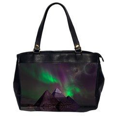 Fantasy Pyramid Mystic Space Aurora Oversize Office Handbag (2 Sides) by Cowasu