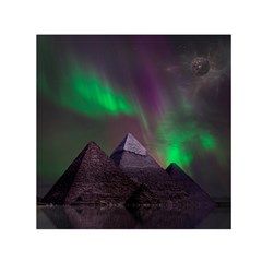 Fantasy Pyramid Mystic Space Aurora Square Satin Scarf (30  X 30 ) by Cowasu