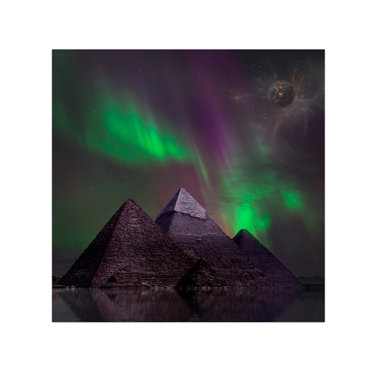 Fantasy Pyramid Mystic Space Aurora Square Satin Scarf (30  x 30 )