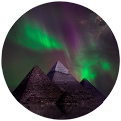 Fantasy Pyramid Mystic Space Aurora Wooden Puzzle Round