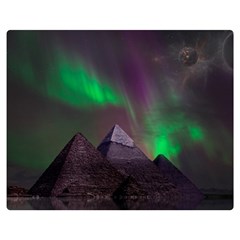 Fantasy Pyramid Mystic Space Aurora Premium Plush Fleece Blanket (Medium)