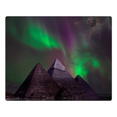 Fantasy Pyramid Mystic Space Aurora Premium Plush Fleece Blanket (Large)