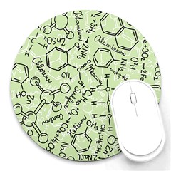 Multicolored Chemical Bond Illustration Chemistry Formula Science Round Mousepad by Cowasu