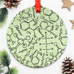 Multicolored Chemical Bond Illustration Chemistry Formula Science Round Ornament (two Sides) by Cowasu