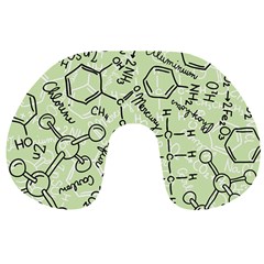 Multicolored Chemical Bond Illustration Chemistry Formula Science Travel Neck Pillow by Cowasu