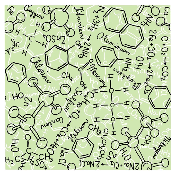 Multicolored Chemical Bond Illustration Chemistry Formula Science Wooden Puzzle Square