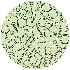 Multicolored Chemical Bond Illustration Chemistry Formula Science Wooden Puzzle Round by Cowasu