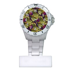 Pattern Vector Texture Style Garden Drawn Hand Floral Plastic Nurses Watch by Cowasu