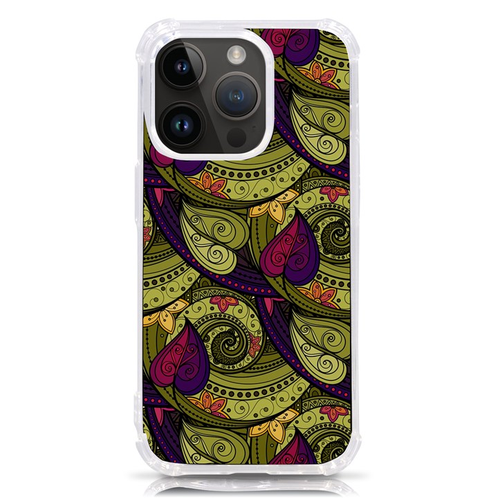 Pattern Vector Texture Style Garden Drawn Hand Floral iPhone 14 Pro TPU UV Print Case