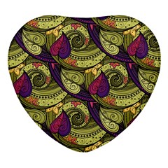 Pattern Vector Texture Style Garden Drawn Hand Floral Heart Glass Fridge Magnet (4 Pack) by Cowasu