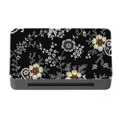 White And Yellow Floral And Paisley Illustration Background Memory Card Reader With Cf by Cowasu