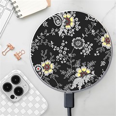 White And Yellow Floral And Paisley Illustration Background Wireless Fast Charger(white) by Cowasu