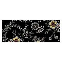 White And Yellow Floral And Paisley Illustration Background Banner And Sign 8  X 3  by Cowasu