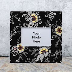 White And Yellow Floral And Paisley Illustration Background White Box Photo Frame 4  X 6  by Cowasu