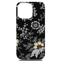 White And Yellow Floral And Paisley Illustration Background Iphone 14 Pro Max Black Uv Print Case