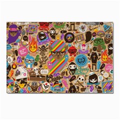 Multicolored Doodle Art Wallpaper Postcard 4 x 6  (pkg Of 10) by Cowasu