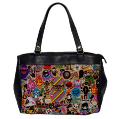 Multicolored Doodle Art Wallpaper Oversize Office Handbag by Cowasu