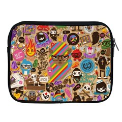 Multicolored Doodle Art Wallpaper Apple Ipad 2/3/4 Zipper Cases by Cowasu