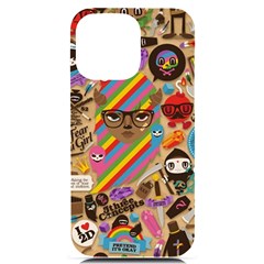 Multicolored Doodle Art Wallpaper Iphone 14 Pro Max Black Uv Print Case