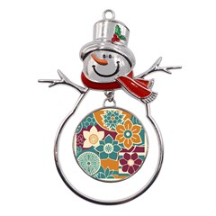 Japanese Folk Art Metal Snowman Ornament by danenraven