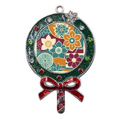 Japanese Folk Art Metal X mas Lollipop With Crystal Ornament by danenraven