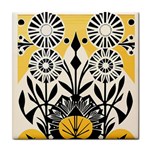 Flowers Pattern Tile Coaster Front