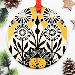 Flowers Pattern Round Ornament (two Sides)