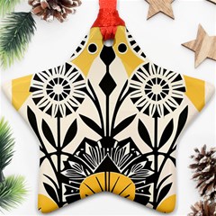 Flowers Pattern Star Ornament (two Sides)