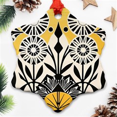 Flowers Pattern Snowflake Ornament (two Sides)