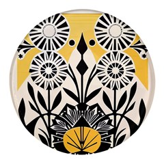 Flowers Pattern Round Glass Fridge Magnet (4 Pack) by danenraven