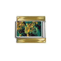 Tiger Gold Trim Italian Charm (9mm) by danenraven