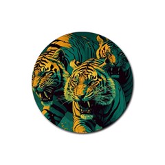 Tiger Rubber Coaster (round) by danenraven