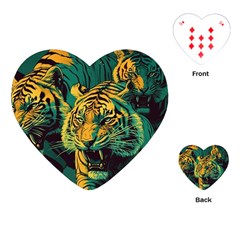 Tiger Playing Cards Single Design (heart) by danenraven