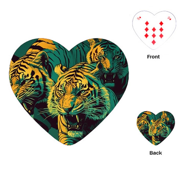 Tiger Playing Cards Single Design (Heart)