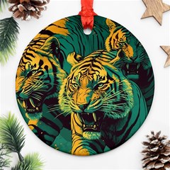 Tiger Round Ornament (two Sides)