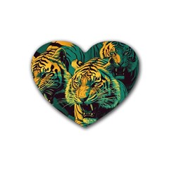 Tiger Rubber Coaster (heart) by danenraven