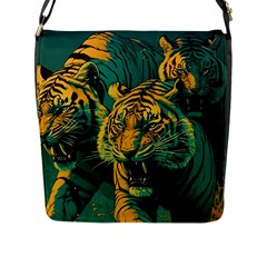 Tiger Flap Closure Messenger Bag (l) by danenraven