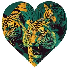 Tiger Wooden Puzzle Heart by danenraven