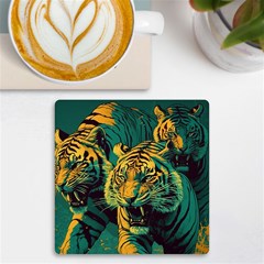 Tiger Uv Print Square Tile Coaster  by danenraven