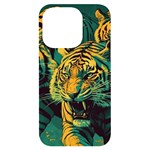 Tiger iPhone 14 Pro Black UV Print Case Front