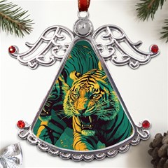 Tiger Metal Angel With Crystal Ornament