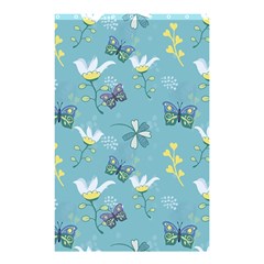 Butterfly Flower Blue Background Shower Curtain 48  X 72  (small)  by danenraven