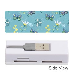 Butterfly Flower Blue Background Memory Card Reader (stick) by danenraven