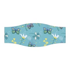 Butterfly Flower Blue Background Stretchable Headband