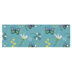 Butterfly Flower Blue Background Banner And Sign 6  X 2  by danenraven